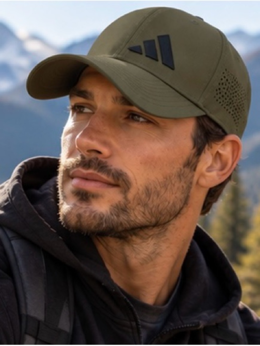 adidas Olive Green Baseball Cap with Black Logo